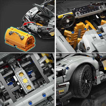 MOYU MOC Motorized Building Block Set: Ares Drag Racing Supercar MY88012