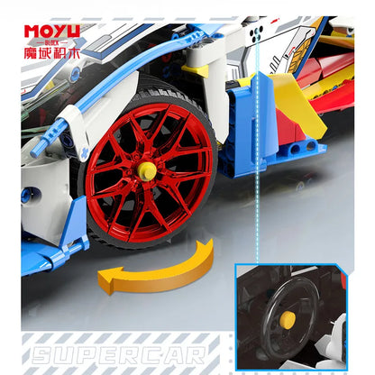 MOYU MOC Motorized Building Block Set: Concept EVO Racing Supercar 88007A, Model MY88007A