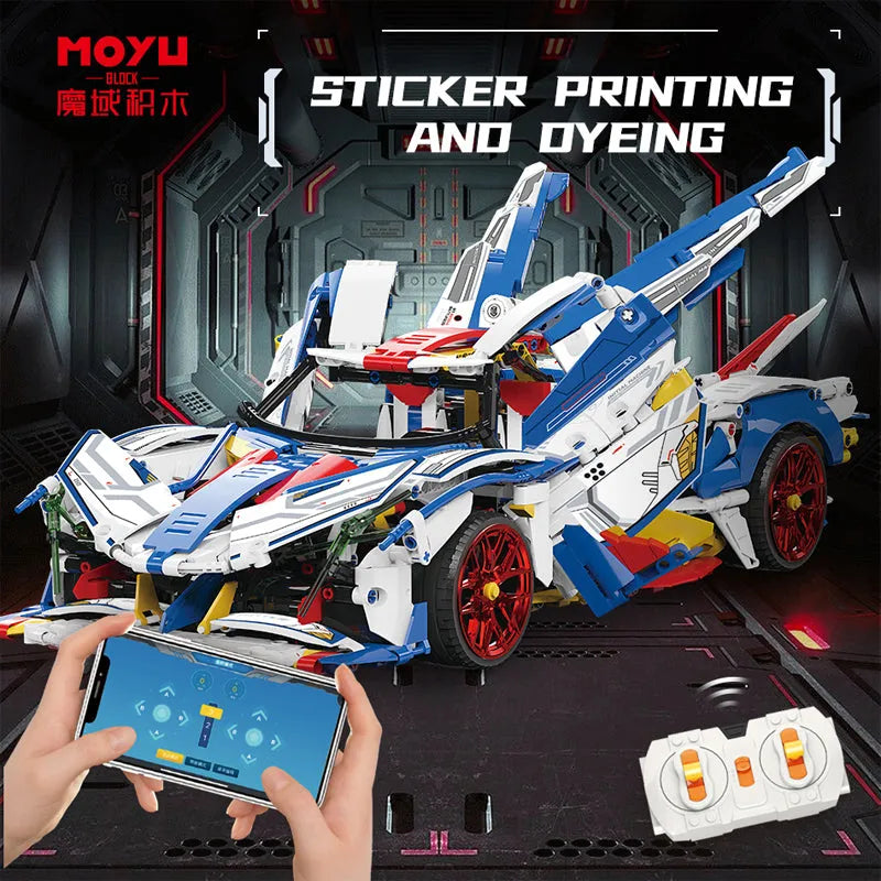 MOYU MOC Motorized Building Block Set: Concept EVO Racing Supercar 88007A, Model MY88007A