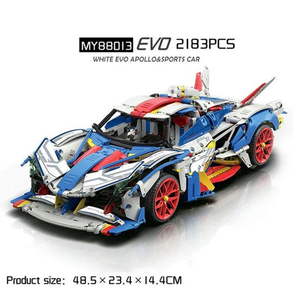 MOYU MOC Motorized Building Block Set: Concept EVO Racing Supercar 88007A, Model MY88007A