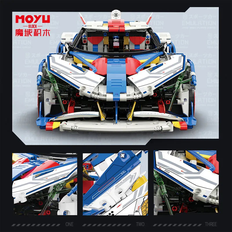 MOYU MOC Motorized Building Block Set: Concept EVO Racing Supercar 88007, Model MY88007