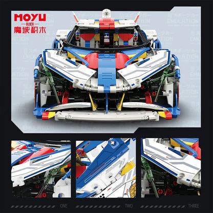 MOYU MOC Motorized Building Block Set: Concept EVO Racing Supercar 88007, Model MY88007