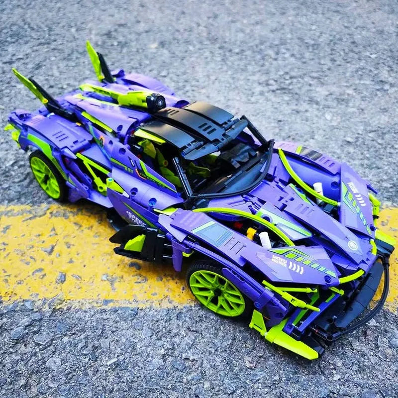 MOYU MOC Motorized Building Block Set: Concept EVO Racing Supercar 88007, Model MY88007