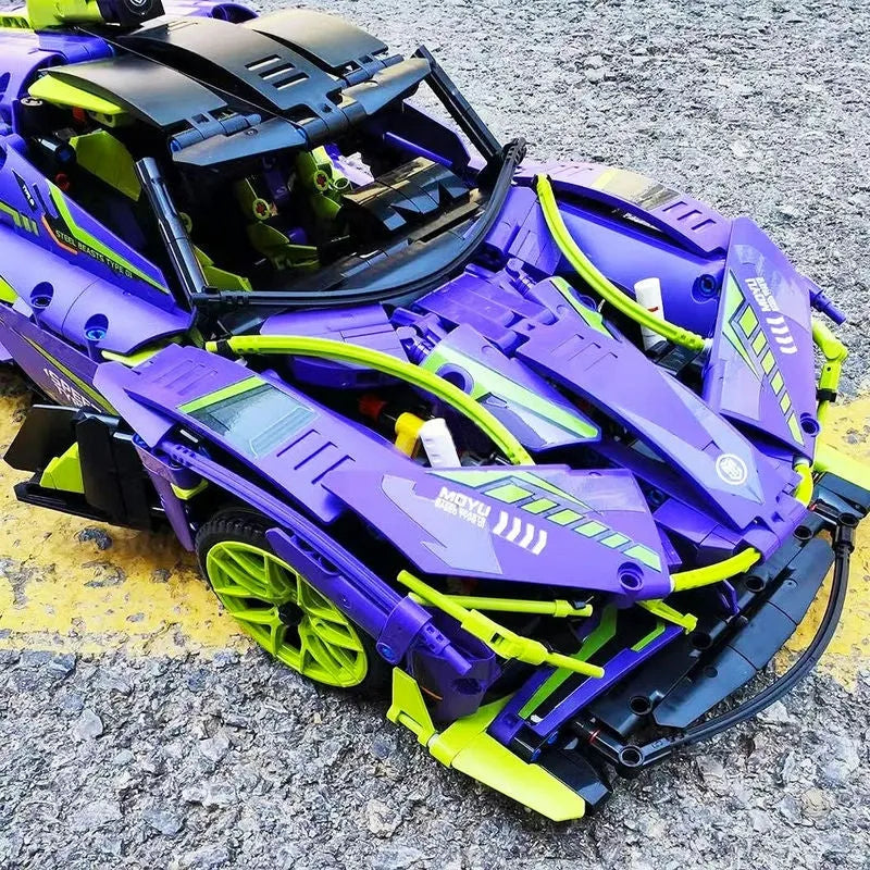 MOYU MOC Motorized Building Block Set: Concept EVO Racing Supercar 88007, Model MY88007