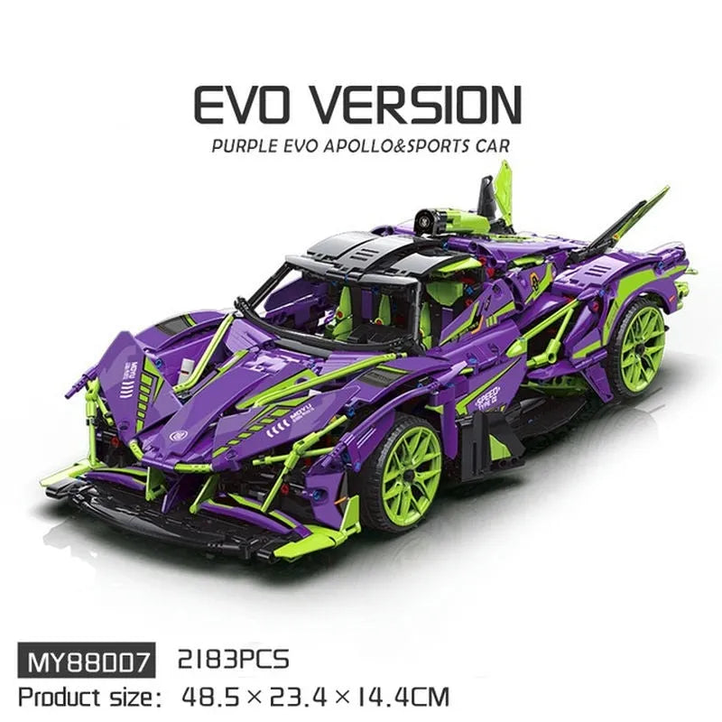 MOYU MOC Motorized Building Block Set: Concept EVO Racing Supercar 88007, Model MY88007