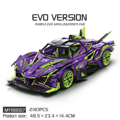 MOYU MOC Motorized Building Block Set: Concept EVO Racing Supercar 88007, Model MY88007