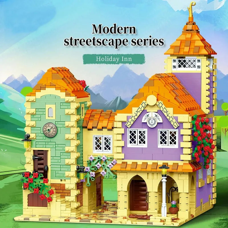 MOYU MOC Building Block Set: Street Expert City Holiday Hotel, Model 82001