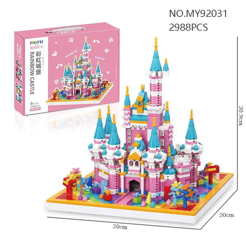MOYU MOC Building Block Set: Experts Girls Pink Princess Castle MINI 92031, Model MY92031