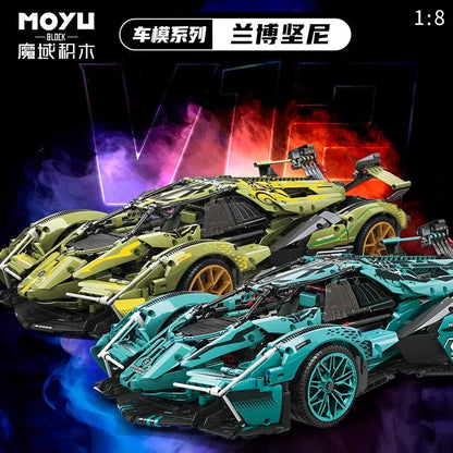 MOYU MOC Building Block Set: Motorized RC Lambo V12 Vision GT Racing Car, Model MY88001BPF