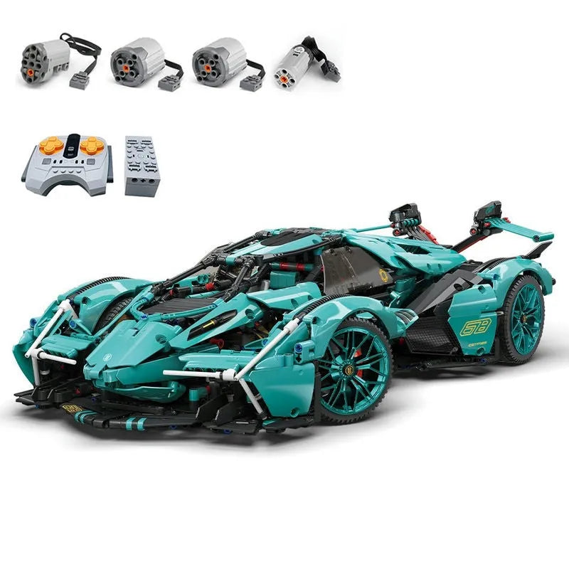 MOYU MOC Building Block Set: Motorized RC Lambo V12 Vision GT Racing Car, Model MY88001BPF