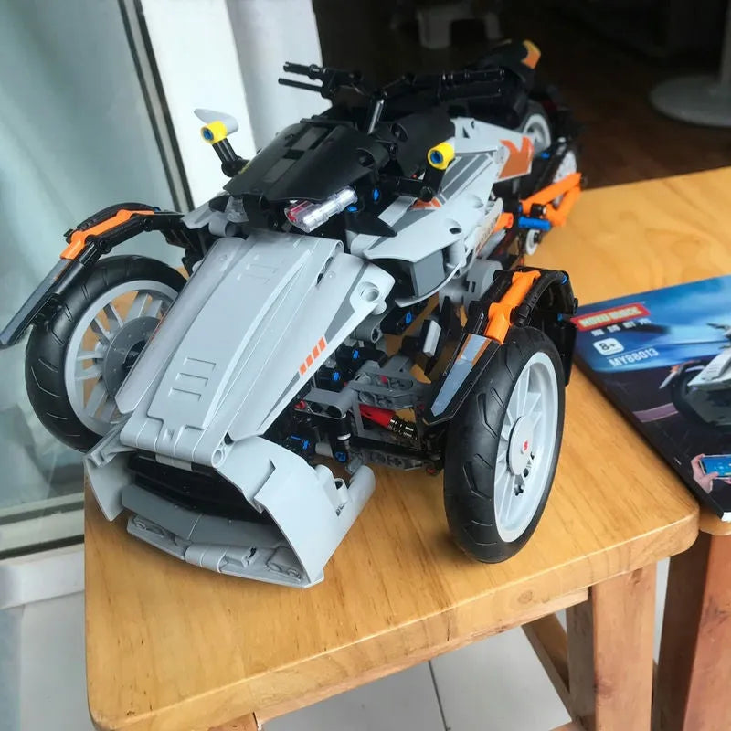 MOYU MOC Building Block Set: RC APP Spyder Motorcycle Bike Car, Model MY88013PF