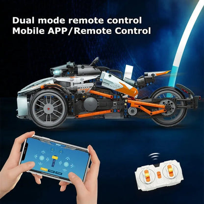 MOYU MOC Building Block Set: RC APP Spyder Motorcycle Bike Car, Model MY88013PF