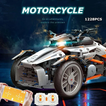 MOYU MOC Building Block Set: RC APP Spyder Motorcycle Bike Car, Model MY88013PF
