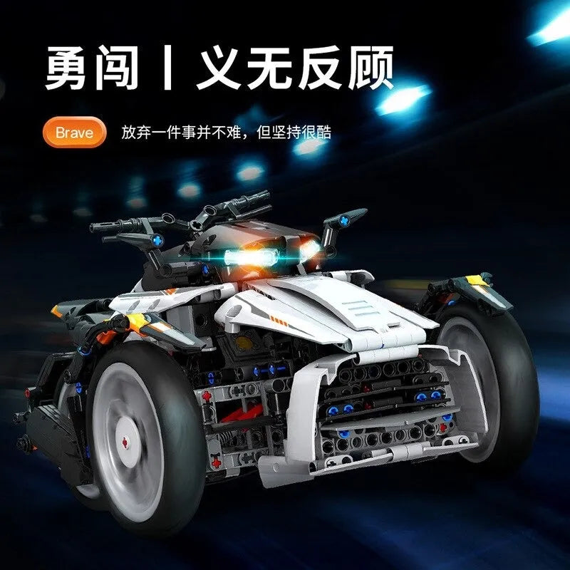 MOYU MOC Building Block Set: RC APP Spyder Motorcycle Bike Car, Model MY88013PF