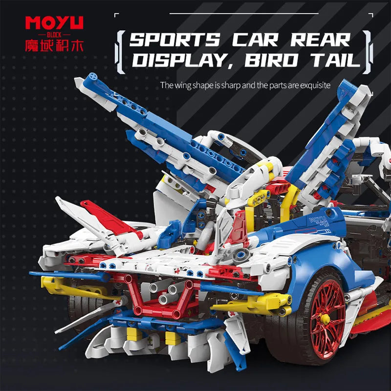 MOYU MOC Building Block Set: RC Motorized Apollo EVO Concept Roadster, Model MY88007APF