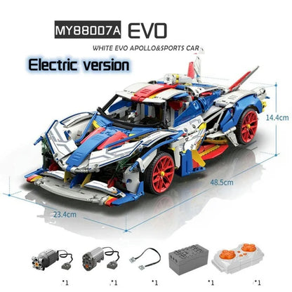 MOYU MOC Building Block Set: RC Motorized Apollo EVO Concept Roadster, Model MY88007APF