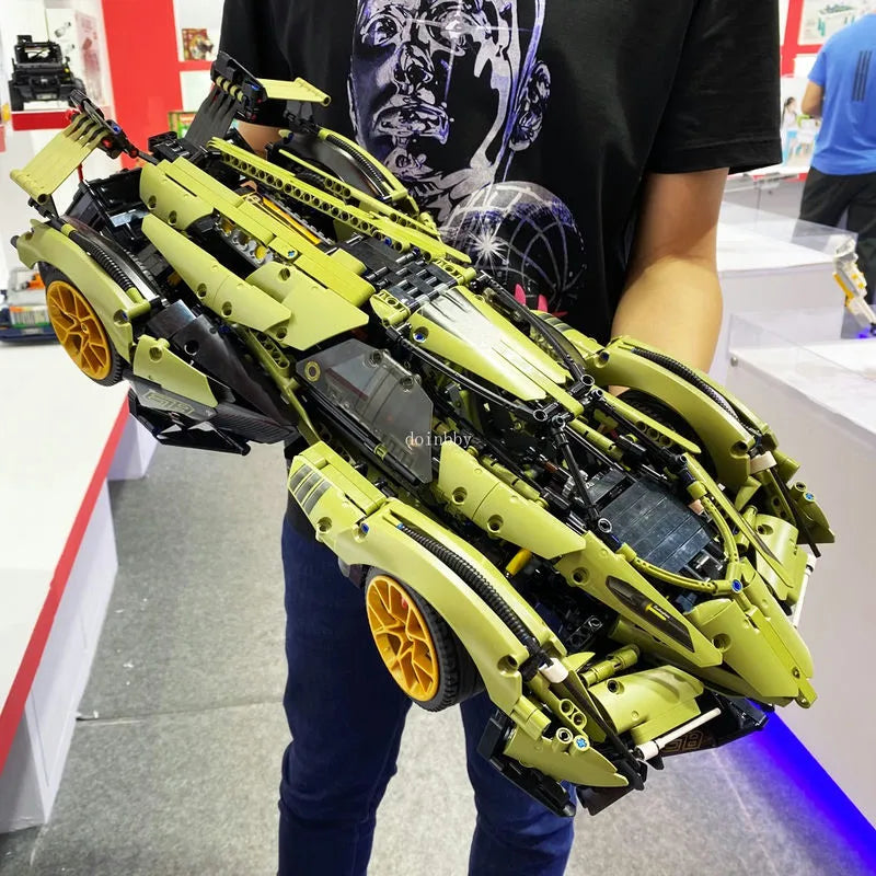 MOYU MOC Motorized Building Block Set: APP RC Lambo V12 Vision GT Racing Car, Model MY88001A