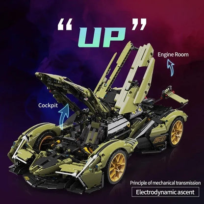 MOYU MOC Motorized Building Block Set: APP RC Lambo V12 Vision GT Racing Car, Model MY88001A