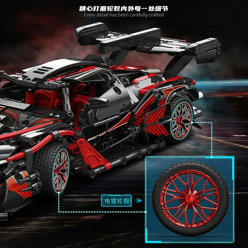 MOYU MOC Motorized Building Block Set: 88301 Sun God Racing Sports Car, Model MY88301