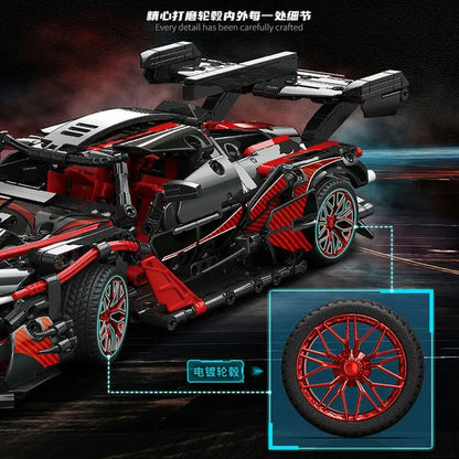 MOYU MOC Motorized Building Block Set: 88301 Sun God Racing Sports Car, Model MY88301