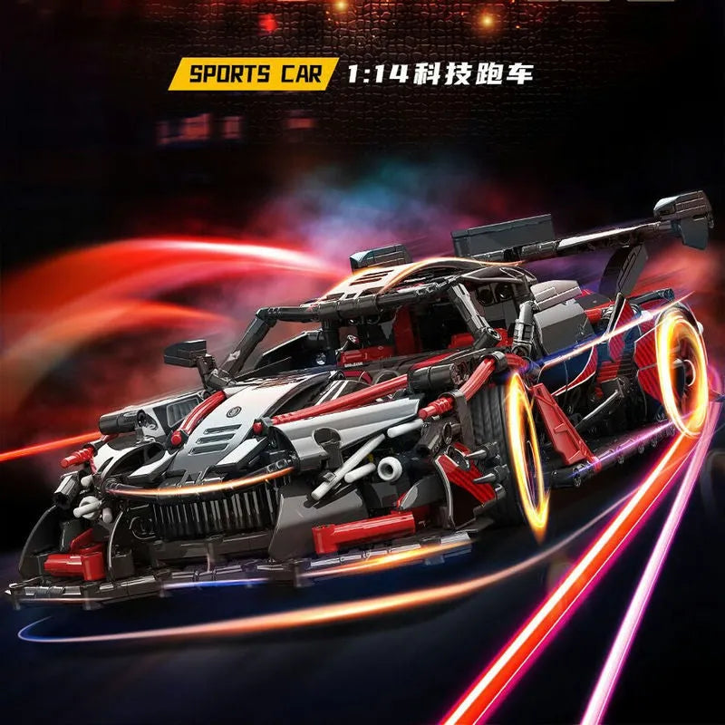 MOYU MOC Motorized Building Block Set: 88301 Sun God Racing Sports Car, Model MY88301