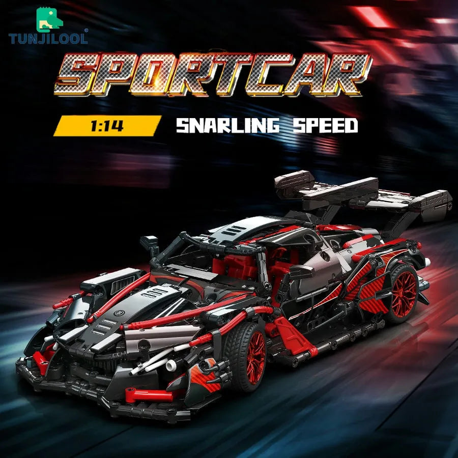 MOYU MOC Motorized Building Block Set: 88301 Sun God Racing Sports Car, Model MY88301