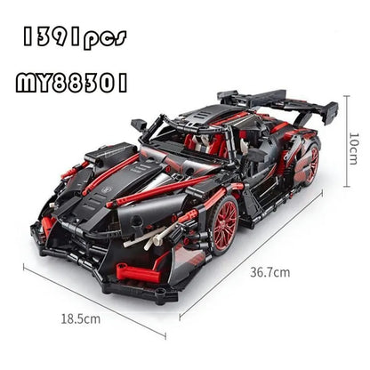 MOYU MOC Motorized Building Block Set: 88301 Sun God Racing Sports Car, Model MY88301