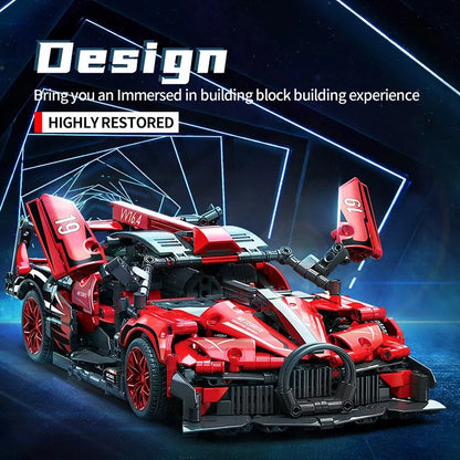 MOYU MOC Motorized Building Block Set: 88303 Speed Beast Racing Sports Car, Model MY88303
