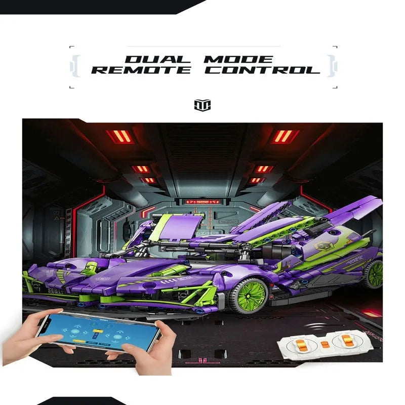 MOYU MOC Motorized Building Block Set: Apollo Project Evo Racing Sports Car 88320, Model MY88320