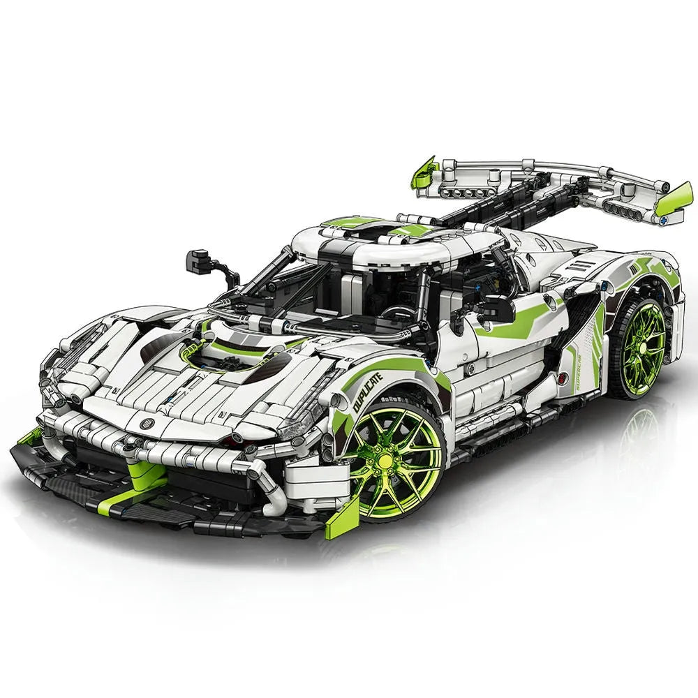 MOYU MOC Motorized Building Block Set: Asphalt Drag Racing Sports Car 88023, Model MY88023