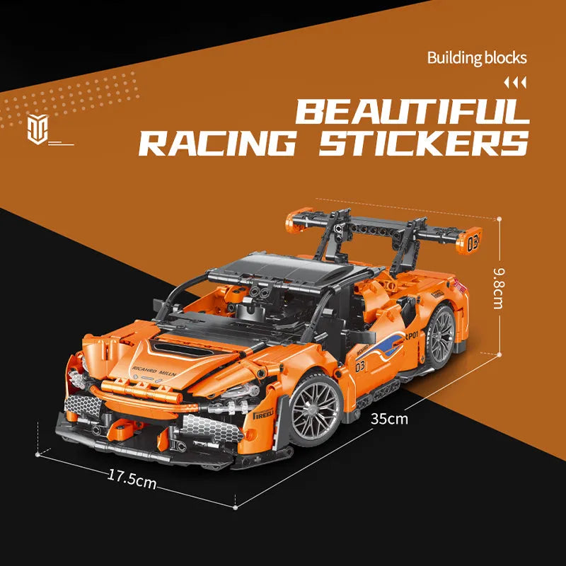 MOYU MOC Motorized Building Block Set: God Of War Drag Racing Car 88313, Model MY88313