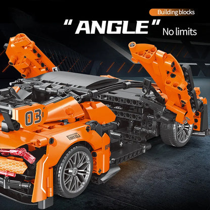 MOYU MOC Motorized Building Block Set: God Of War Drag Racing Car 88313, Model MY88313