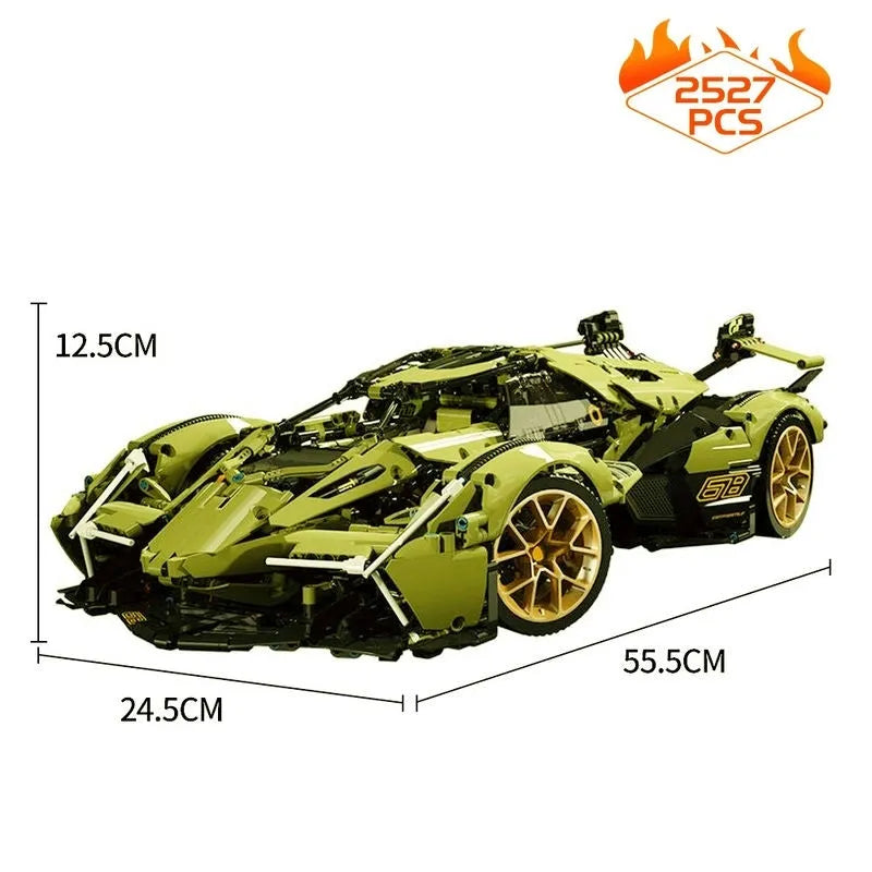 MOYU MOC Motorized Building Block Set: Lambo V12 Vision GT Racing Car 88001, Model MY88001