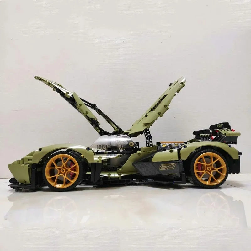 MOYU MOC Motorized Building Block Set: Lambo V12 Vision GT Racing Car 88001, Model MY88001