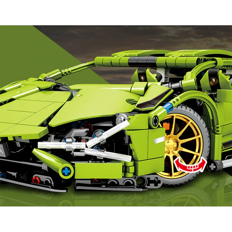 Trilumity Motorized Building Block Set: Remote Controlled Neon Bull 1254-Piece