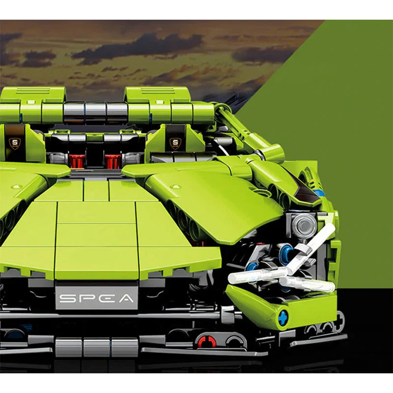 Trilumity Motorized Building Block Set: Remote Controlled Neon Bull 1254-Piece