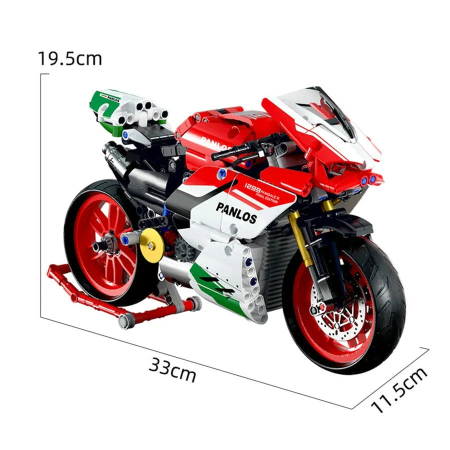 Panlos MOC Building Block Set: Bike MOC Fast Racing Motorcycle 672001