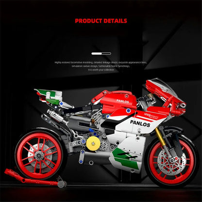 Panlos MOC Building Block Set: Bike MOC Fast Racing Motorcycle 672001