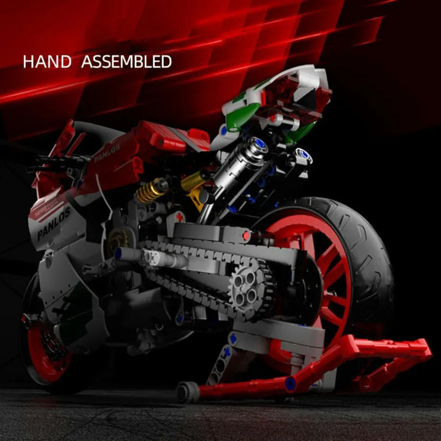 Panlos MOC Building Block Set: Bike MOC Fast Racing Motorcycle 672001