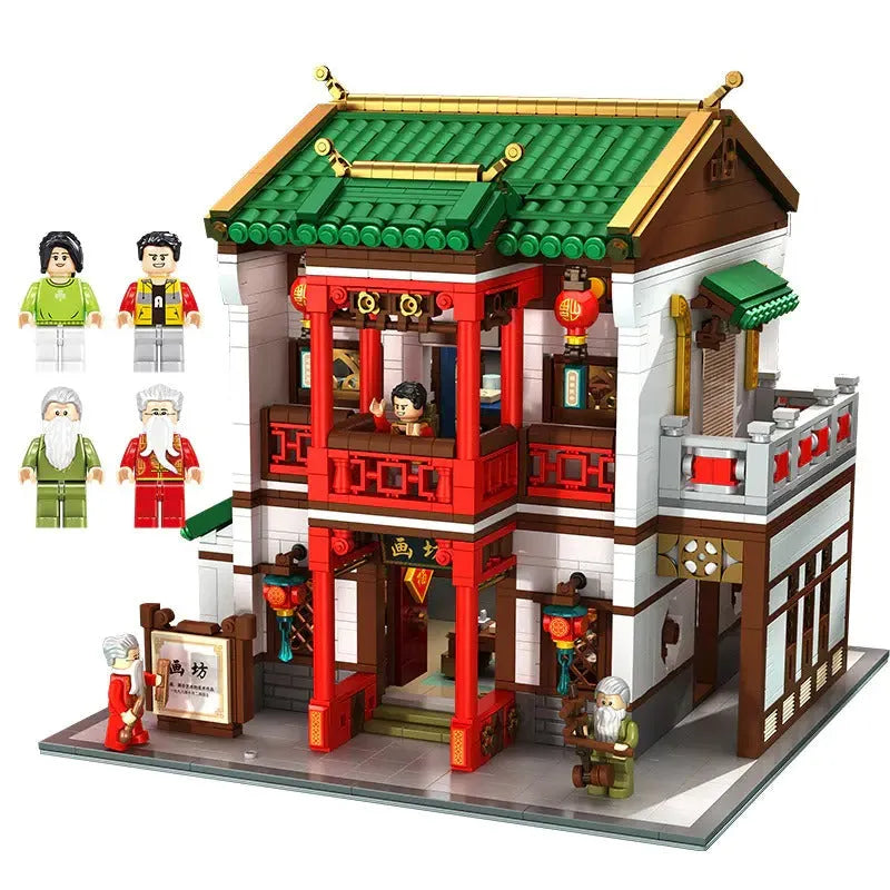 Panlos Building Block Set: Ancient China Town Painting Workshop, Model 610011