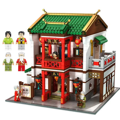Panlos Building Block Set: Ancient China Town Painting Workshop, Model 610011