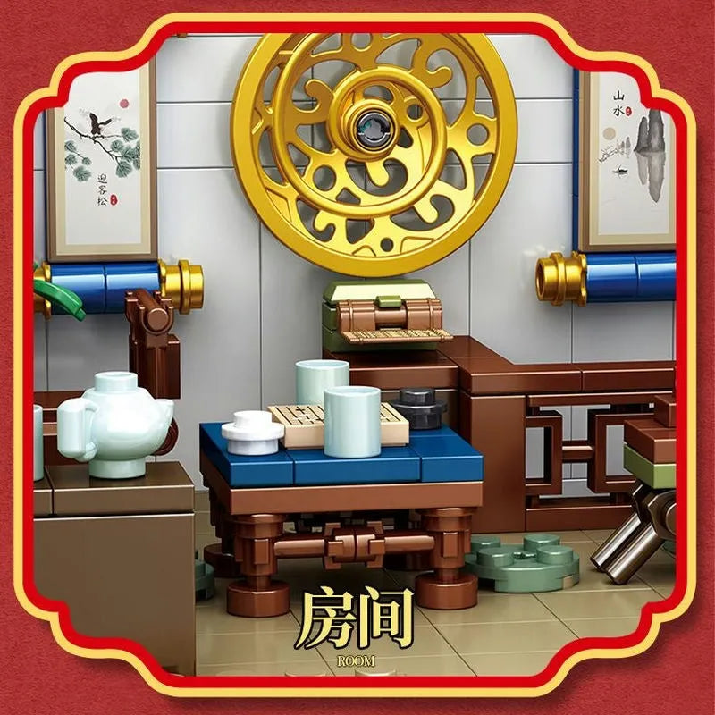 Panlos Building Block Set: Ancient China Town Painting Workshop, Model 610011