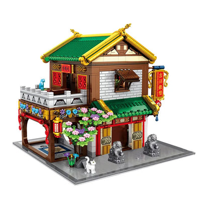 Panlos Building Block Set: Ancient China Town Perfume Shop, Model 610012