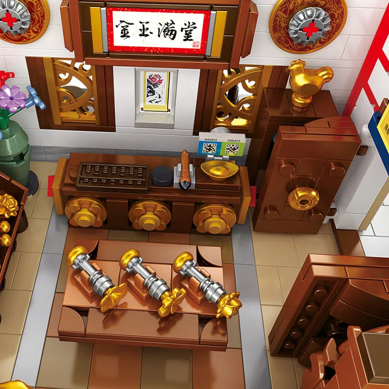 Panlos Building Block Set: Ancient China Town Perfume Shop, Model 610012
