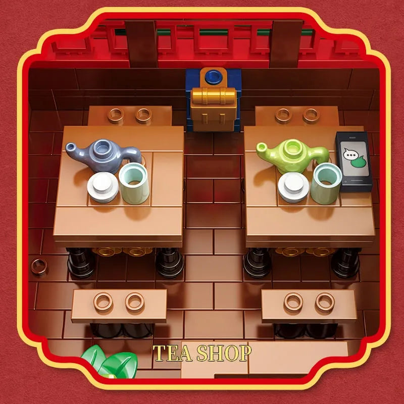 Panlos Building Block Set: China Town Ancient Emerald House, Model 610014