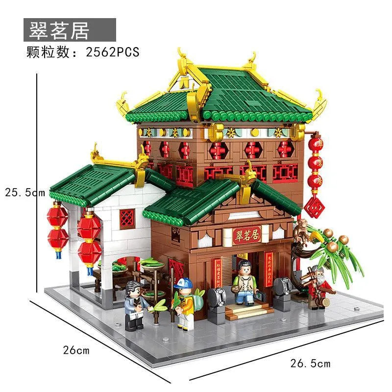 Panlos Building Block Set: China Town Ancient Emerald House, Model 610014
