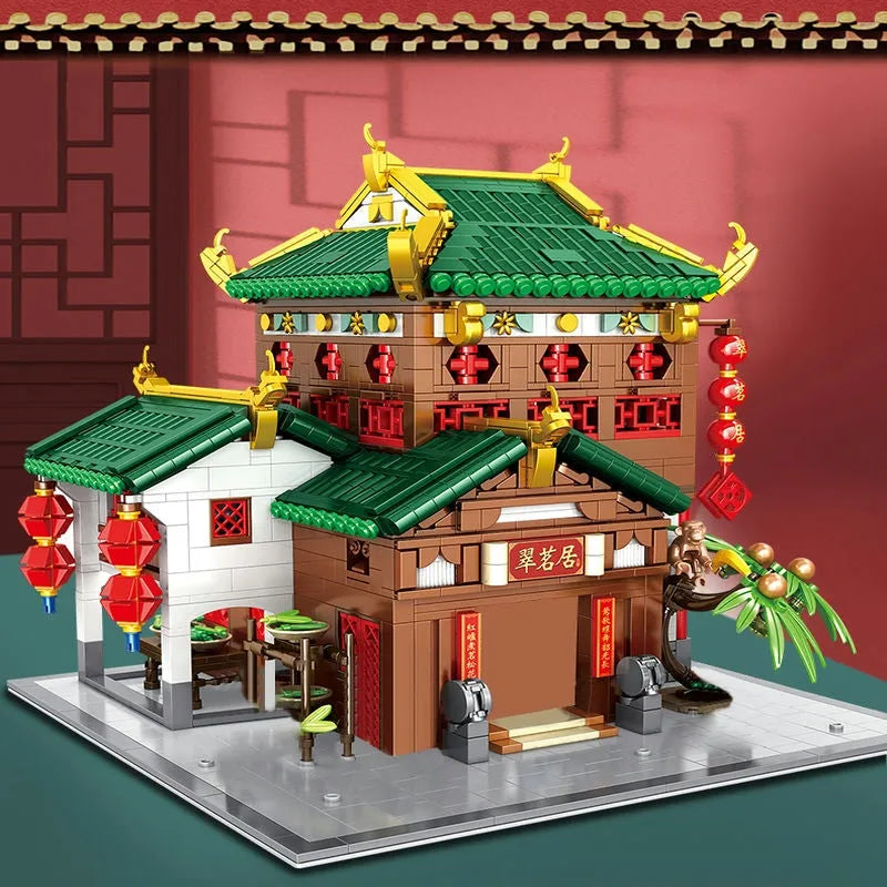Panlos Building Block Set: China Town Ancient Emerald House, Model 610014