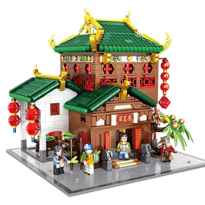 Panlos Building Block Set: China Town Ancient Emerald House, Model 610014