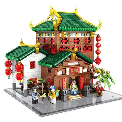 Panlos Building Block Set: China Town Ancient Emerald House, Model 610014