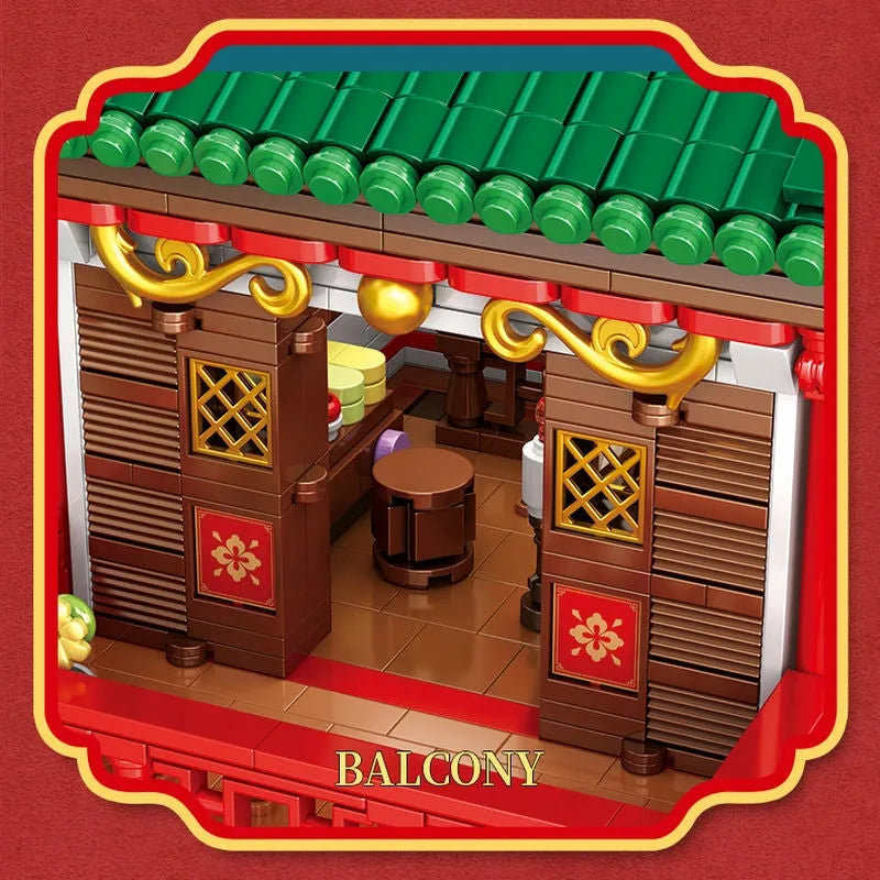 Panlos Building Block Set: China Town Ancient Fragrance Shop, Model 610013
